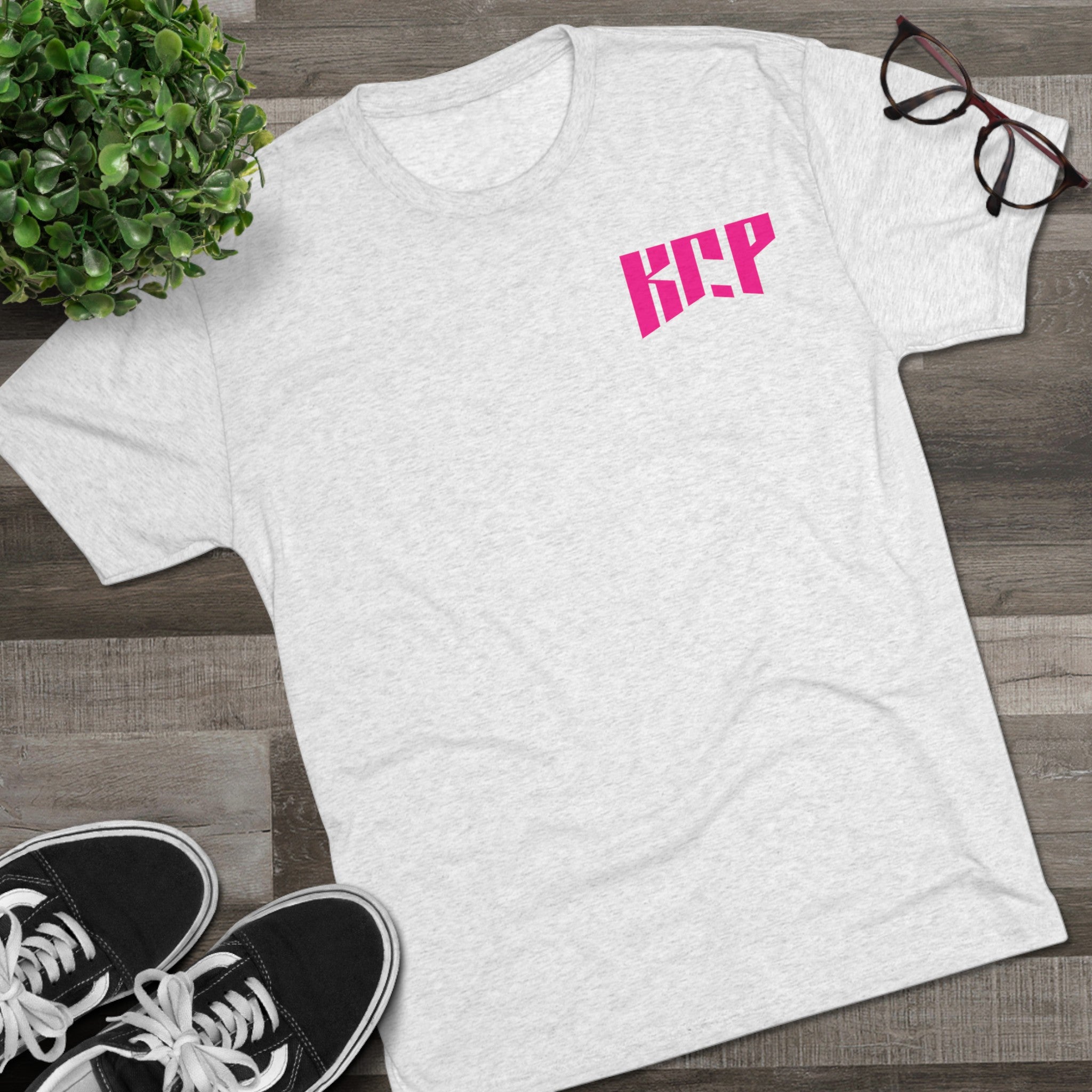 Unisex Tri-Blend Crew Tee - Pink KCP Logo - Mult Colors