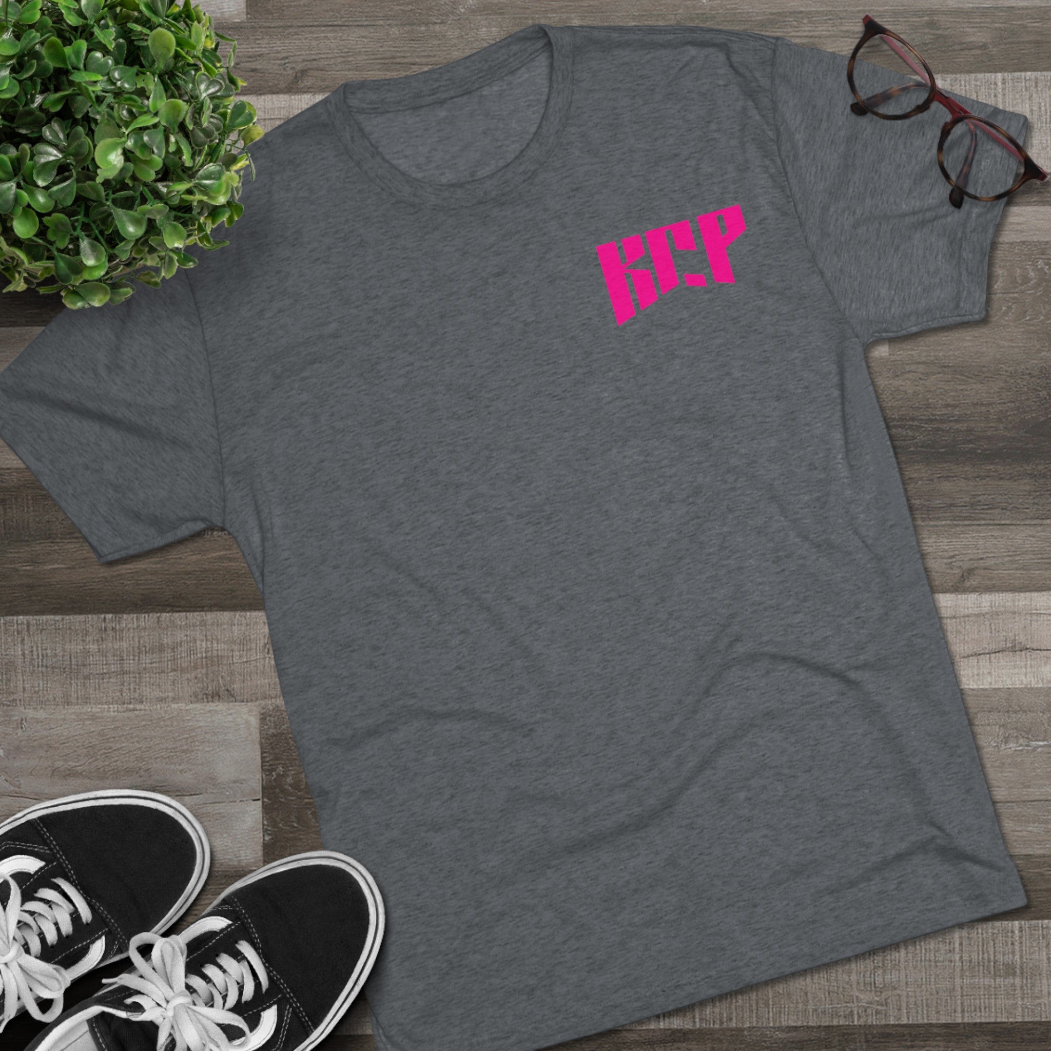 Unisex Tri-Blend Crew Tee - Pink KCP Logo - Mult Colors