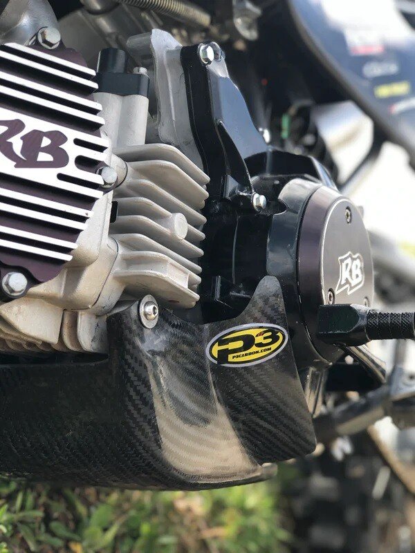 P3 Carbon KLX110 Skid Plate