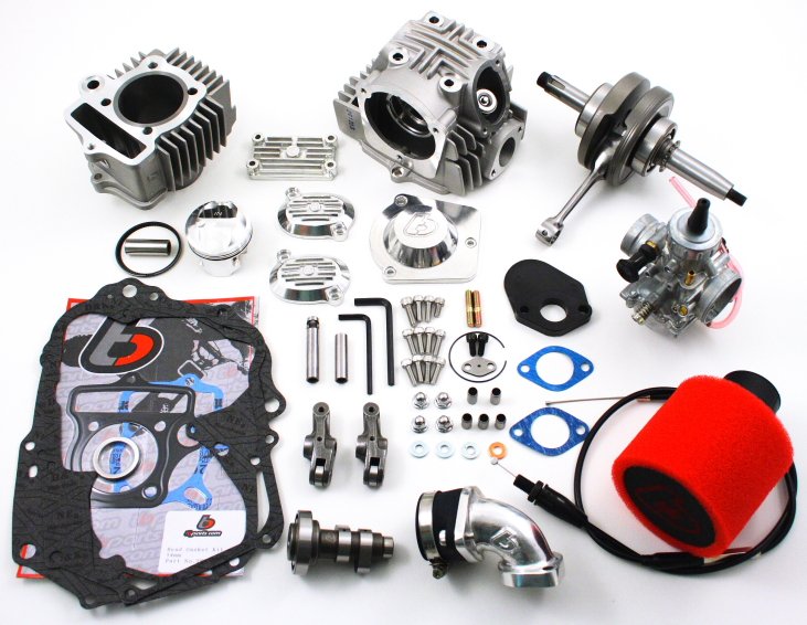 TB 108cc Stroker Big Bore kit, Race Head V2 Kit , & Mikuni VM26 Carb Kit – Honda 50cc & 70cc 1988+