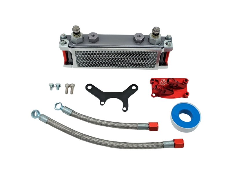 TB Parts Oil Cooler Kit, Red Plate – Honda V2 Head