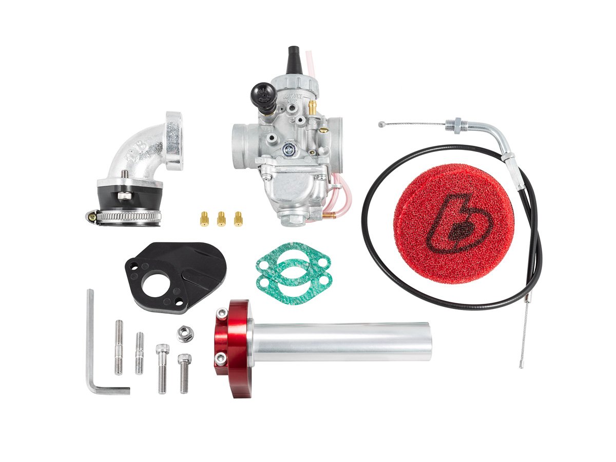 TB Carb kit, Mikuni VM26, & Red Billet 1/4 Turn Throttle – TTR110 All Years