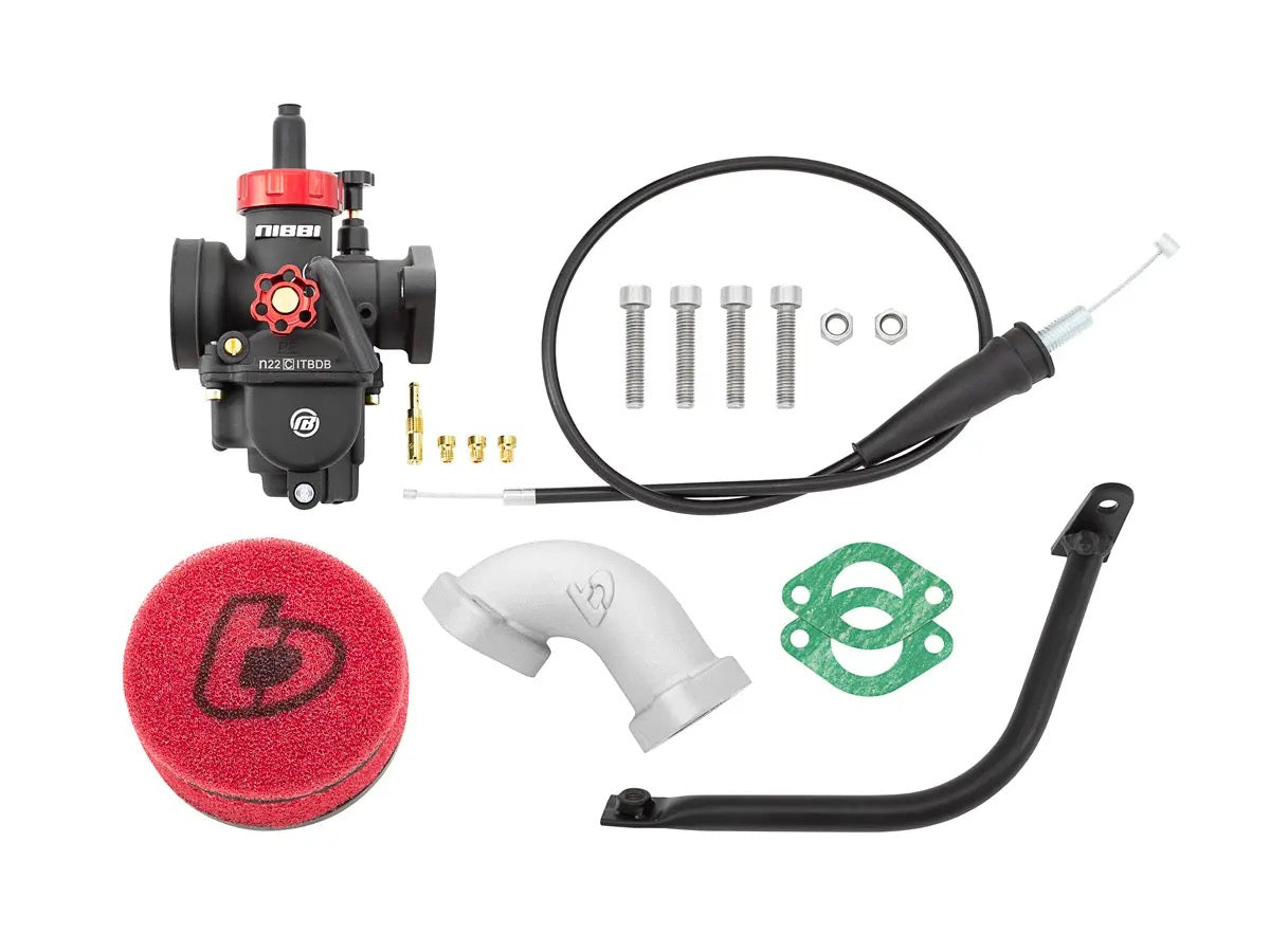 TB Parts Carb Kit, Nibbi 22mm, & Air Box Delete Bracket - KLX110