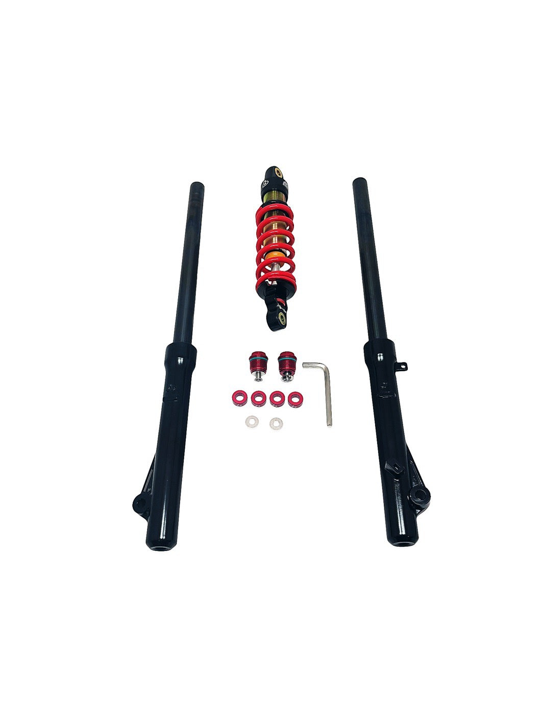 TB Parts CRF110 Suspension Kit - Black w/ Red Adjusters - 350#