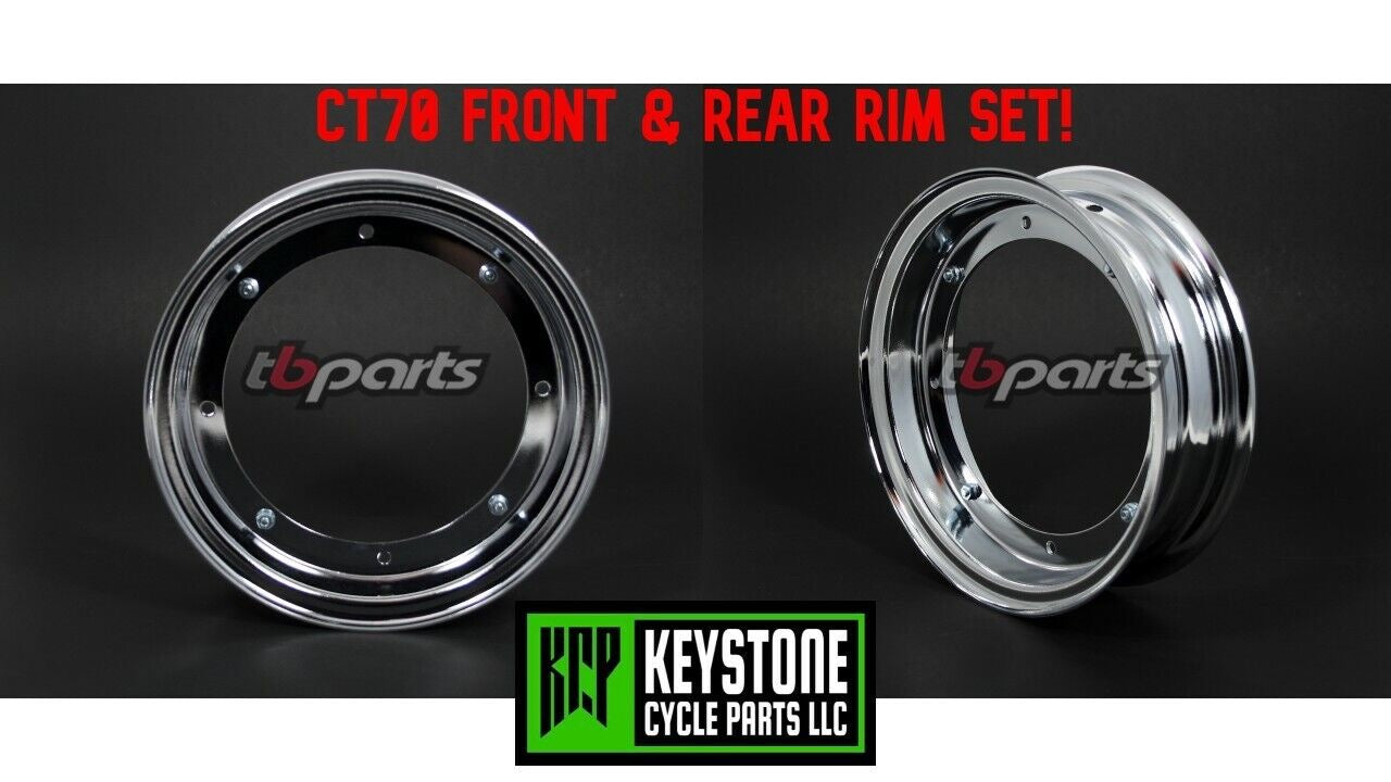 TB Parts Chrome Steel Rim Set – CT70 - TWO SETS