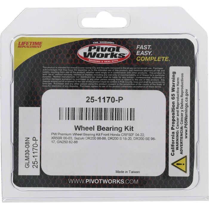 Pivot Works Wheel Bearing Kit - Front