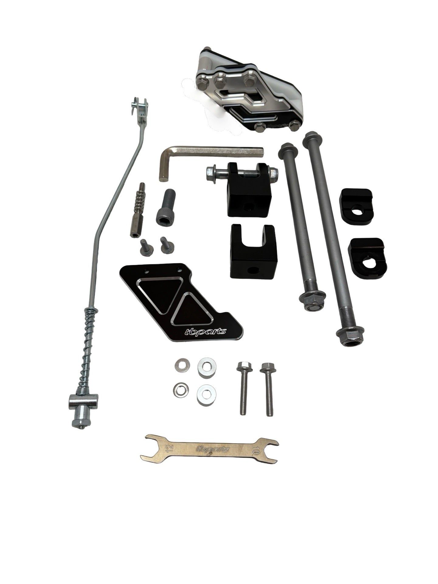 TB Parts Swingarm Kit +2" - Silver w/ Chain Guide - Honda CRF110