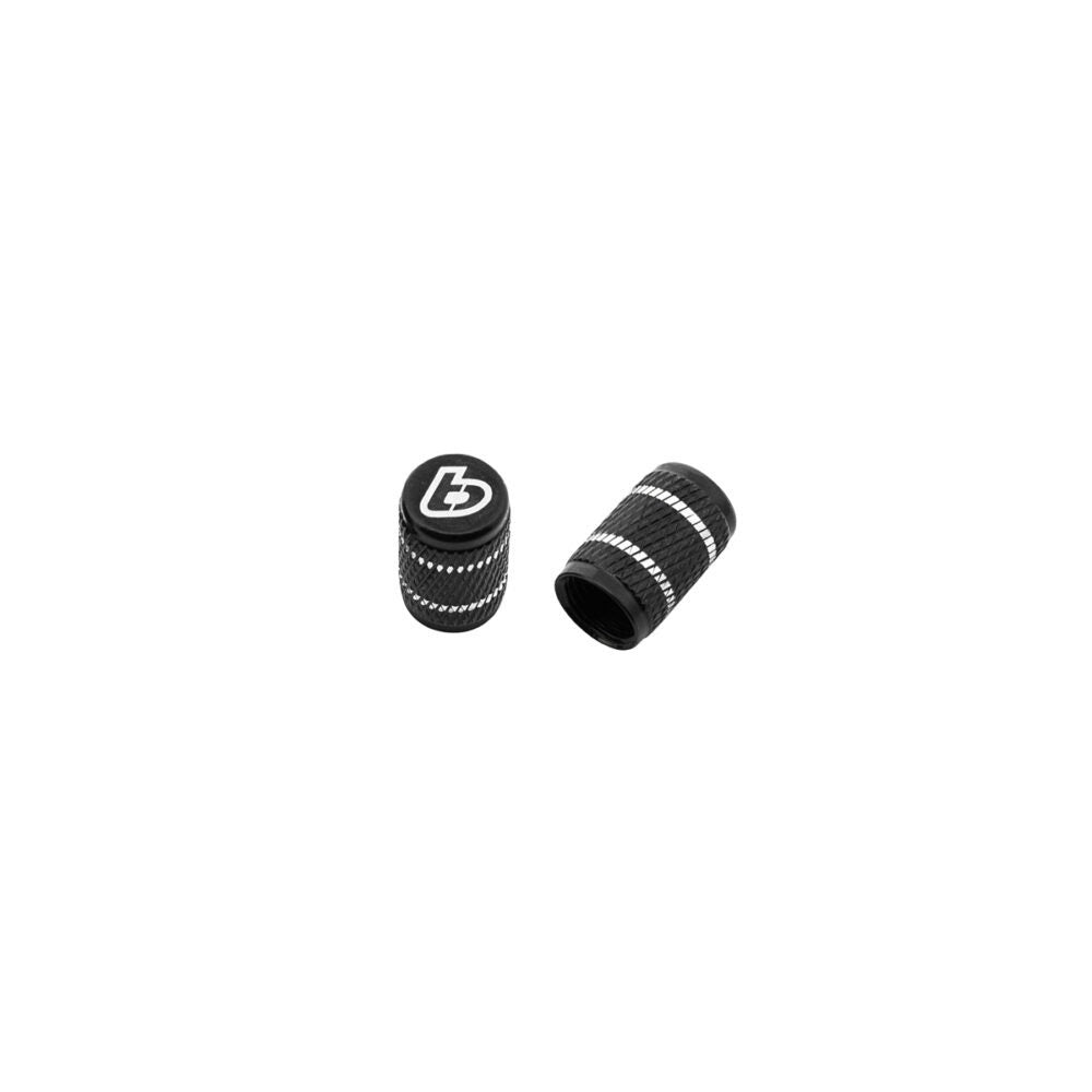 TB Parts Valve Stem Cap Set, Black w/ TB logo