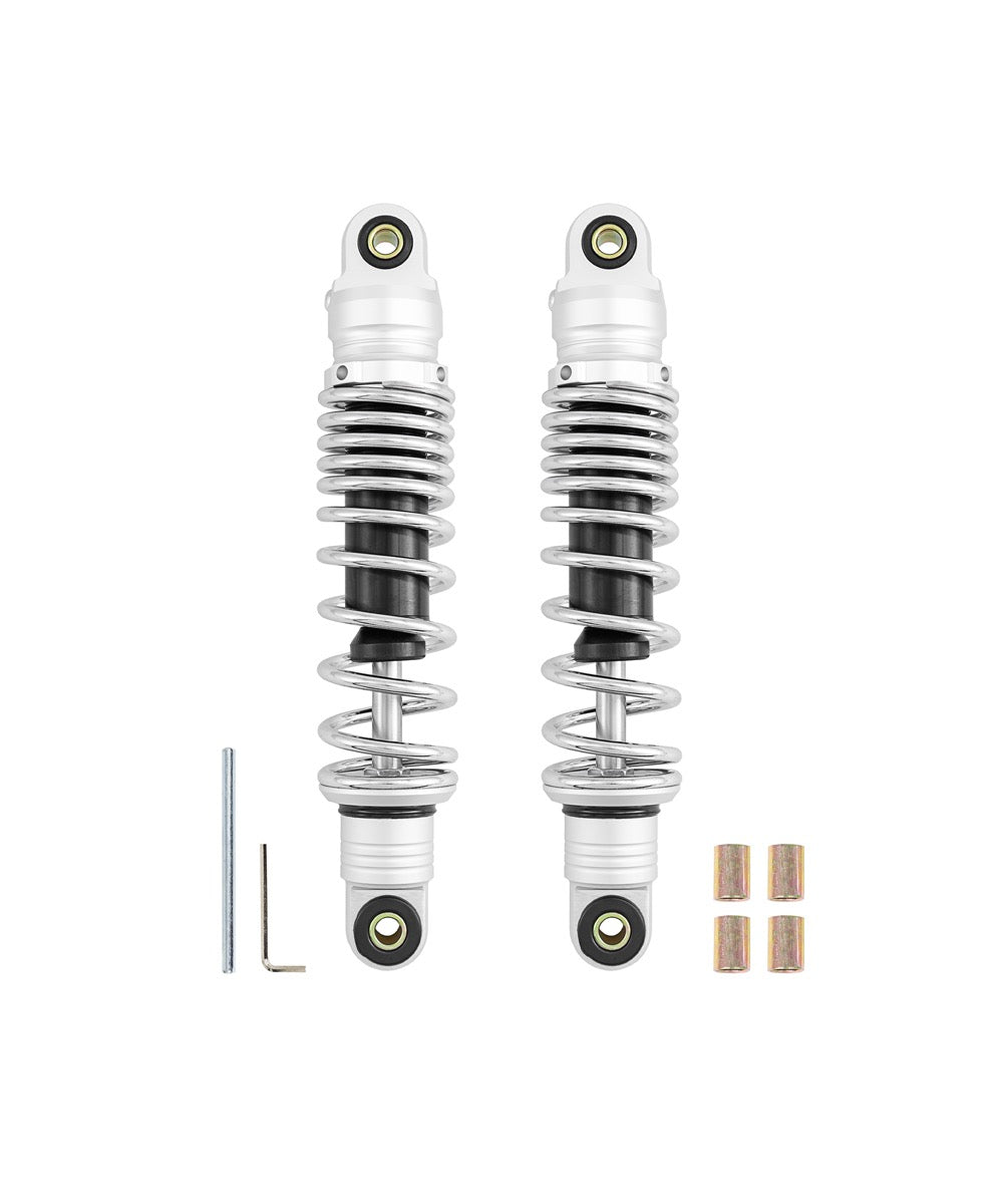 TB Parts Rear Shock Set – 330mm Chrome