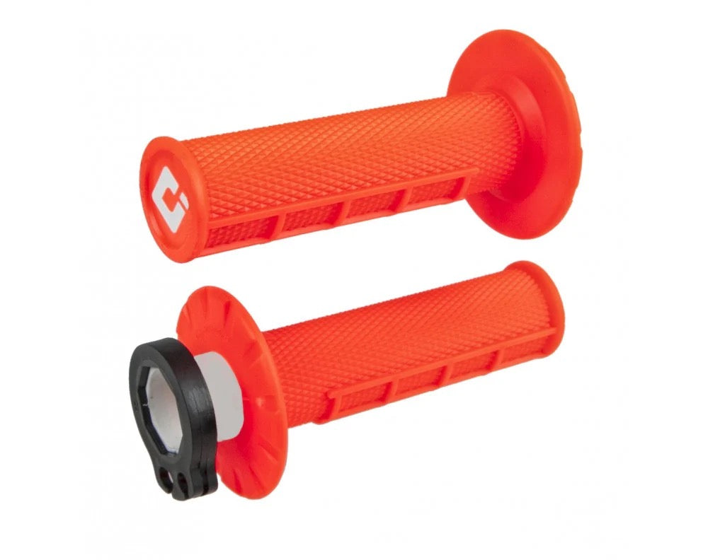ODI 1/2 Waffle MX V2 Lock On Grips - Fluorescent Orange