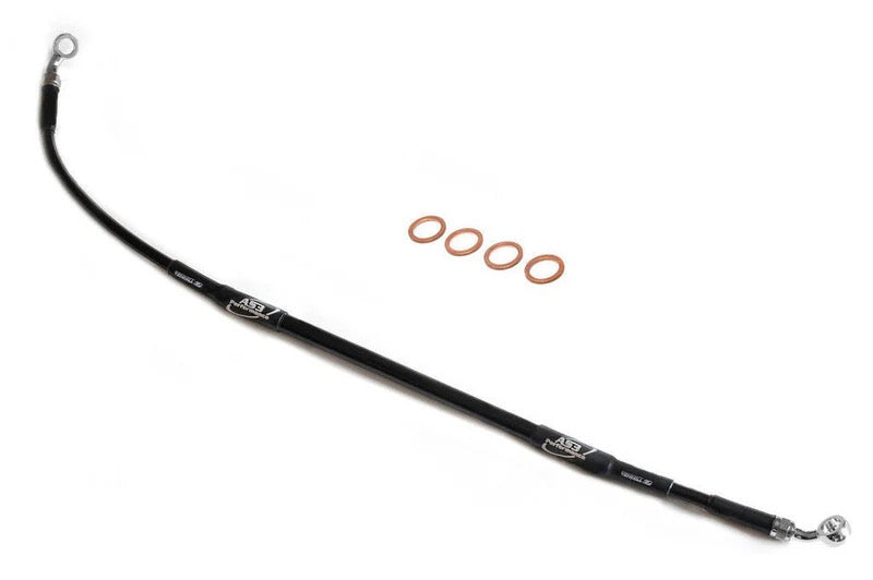 AS3 Venhill Braided Rear Brake Line Hose Black - KLX140