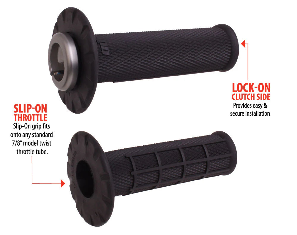 ODI UNIVERSAL LOCK-ON GRIPS HALF-WAFFLE BLACK