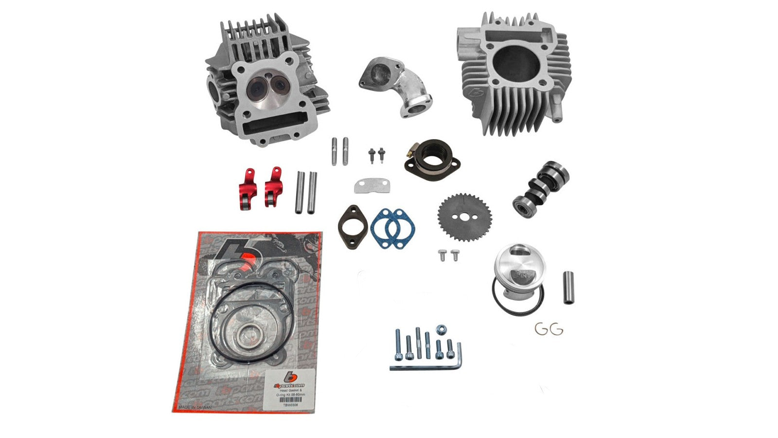 TB 143cc Big Bore Kit, Race Head V2, and Intake Kit - KLX110 2010+